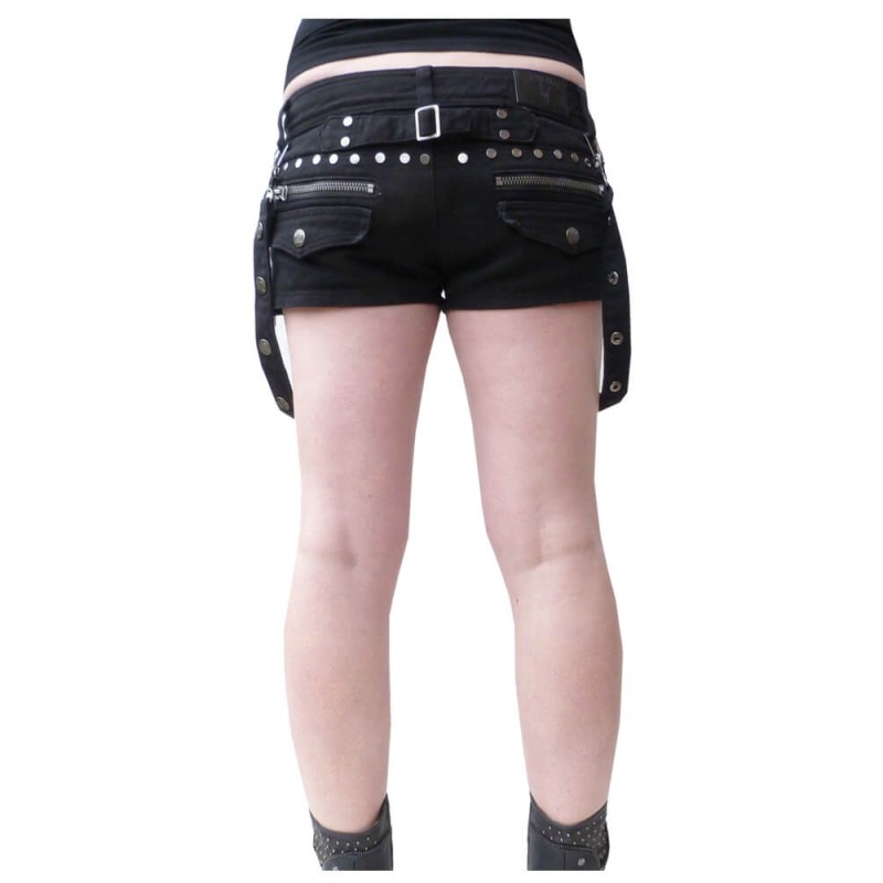 Gothic Lady Hot Pant Black Cotton Mini Skirt Women Gothic Pant